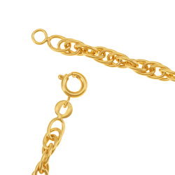 Bracelet en plaqué or, doré à l'or fin, maille torsadée
