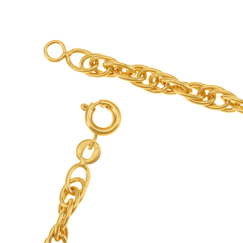 Bracelet en plaqué or, doré à l'or fin, maille torsadée