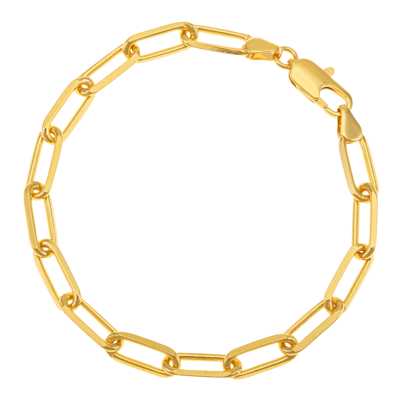 Bracelet en plaqué or, doré à l'or fin, maille rectangle