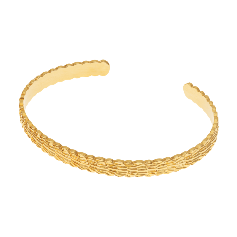 Bracelet jonc en plaqué or, doré à l'or fin