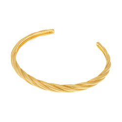 Bracelet jonc en plaqué or, doré à l'or fin, torsadé 