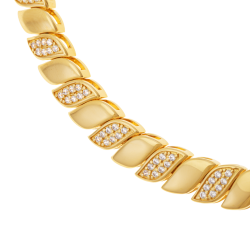 Bracelet en plaqué or, doré à l'or fin, oxydes de zirconium