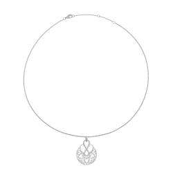 Collier en argent rhodié et oxydes de zirconium