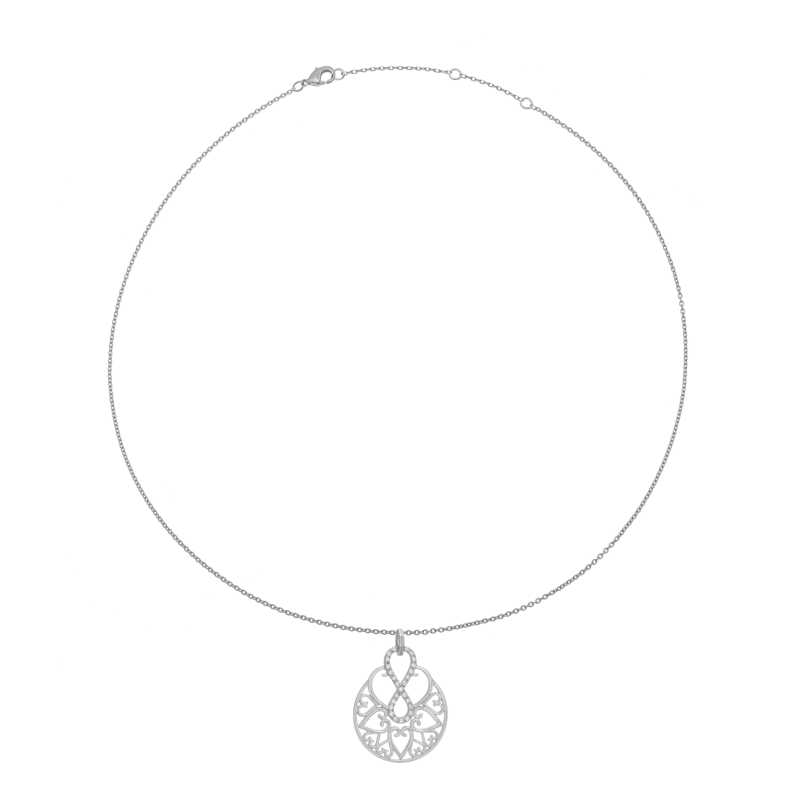 Collier en argent rhodié et oxydes de zirconium
