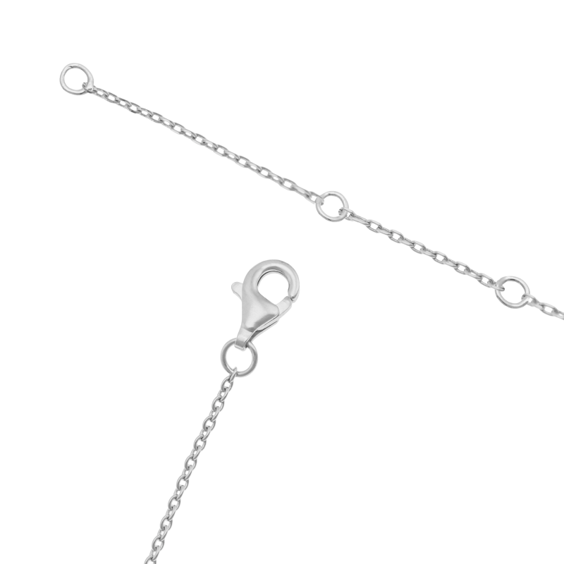 Collier en argent rhodié et oxydes de zirconium
