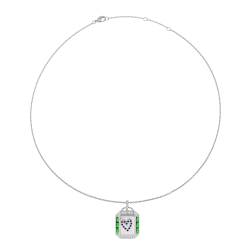 Collier en argent rhodié, oxydes de ziconium et nacre