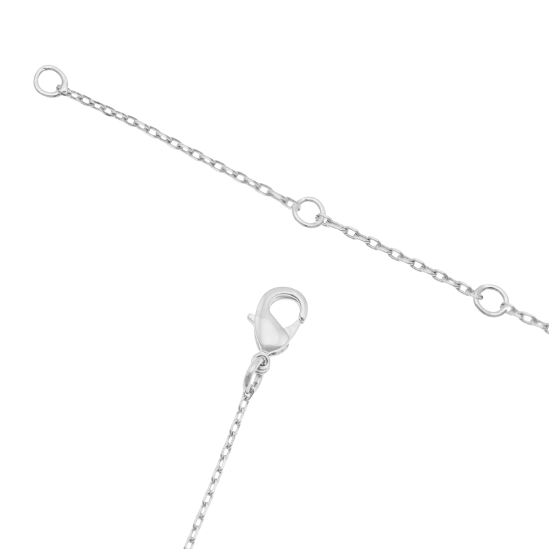 Collier en argent rhodié, oxydes de ziconium et nacre