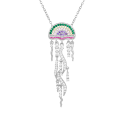 Collier en argent rhodié et oxydes de zirconium