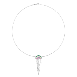 Collier en argent rhodié et oxydes de zirconium