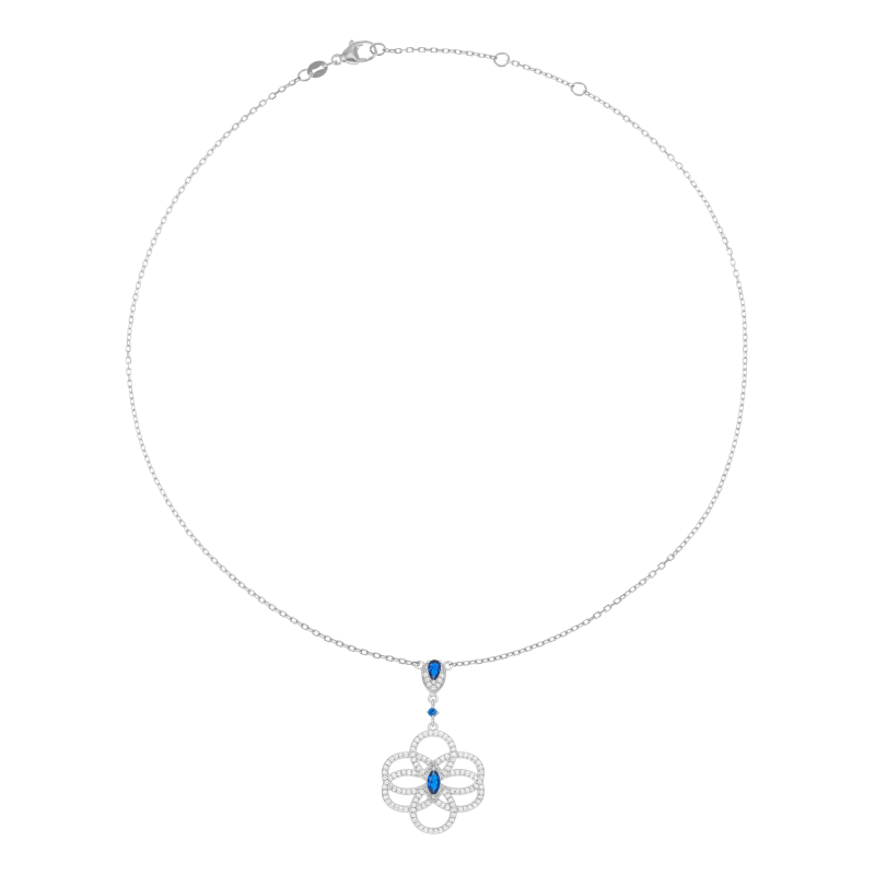 Collier en argent rhodié et oxydes de zirconium
