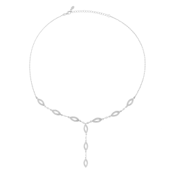 Collier en argent rhodié et oxydes de zirconium 