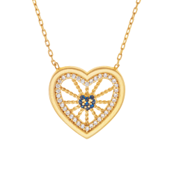 Collier en argent doré et oxydes de zirconium