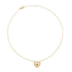 Collier en argent doré et oxydes de zirconium