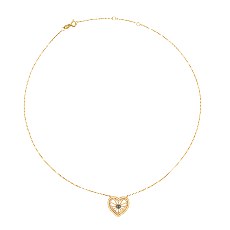 Collier en argent doré et oxydes de zirconium