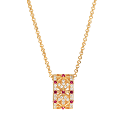 Collier en argent doré et oxydes de zirconium 
