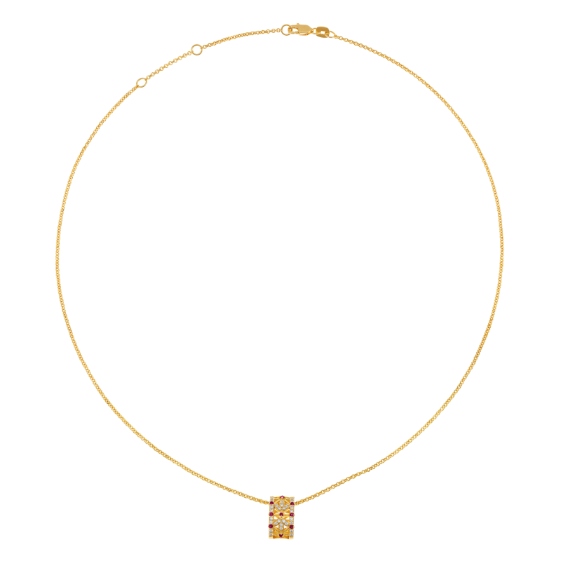 Collier en argent doré et oxydes de zirconium 
