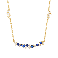 Collier en plaqué or, doré à l'or fin et oxydes de zirconium 