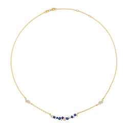 Collier en plaqué or, doré à l'or fin et oxydes de zirconium 