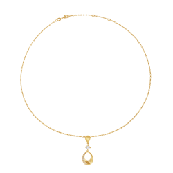 Collier en plaqué or, doré à l'or fin et oxydes de zirconium 