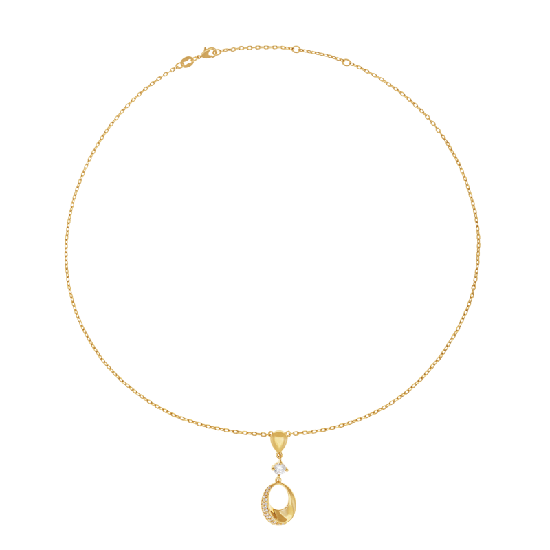 Collier en plaqué or, doré à l'or fin et oxydes de zirconium 