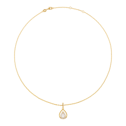 Collier en plaqué or, doré à l'or fin et oxydes de zirconium