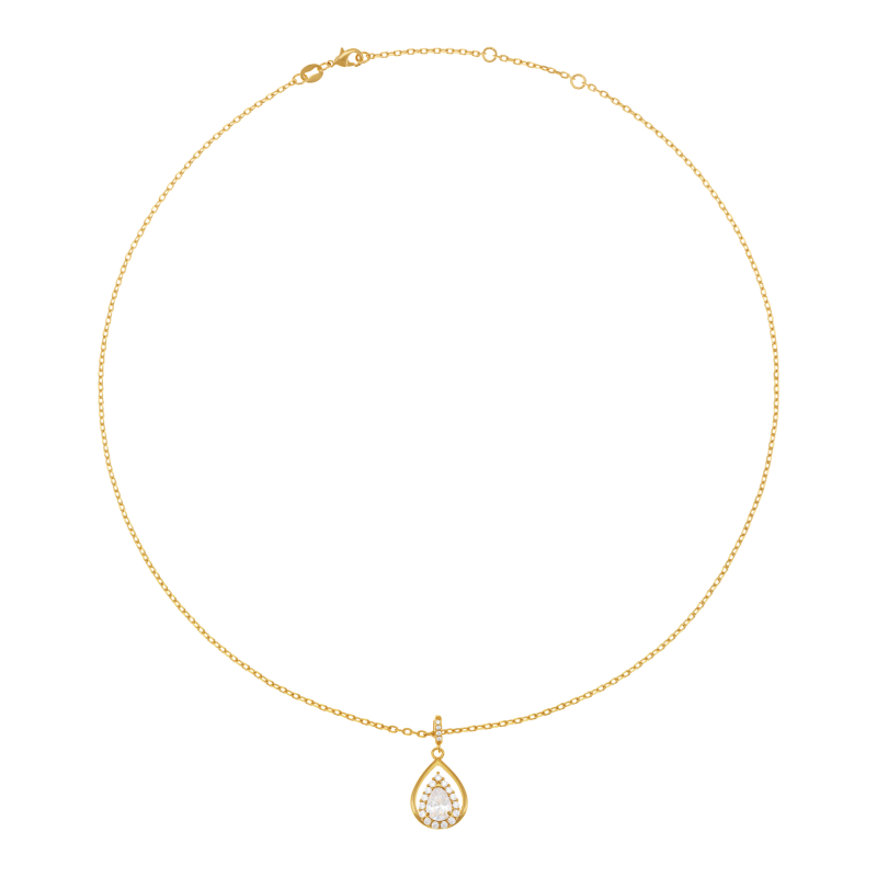 Collier en plaqué or, doré à l'or fin et oxydes de zirconium