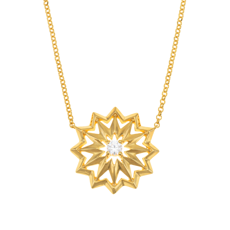Collier en plaqué or, doré à l'or fin et oxyde de zirconium 