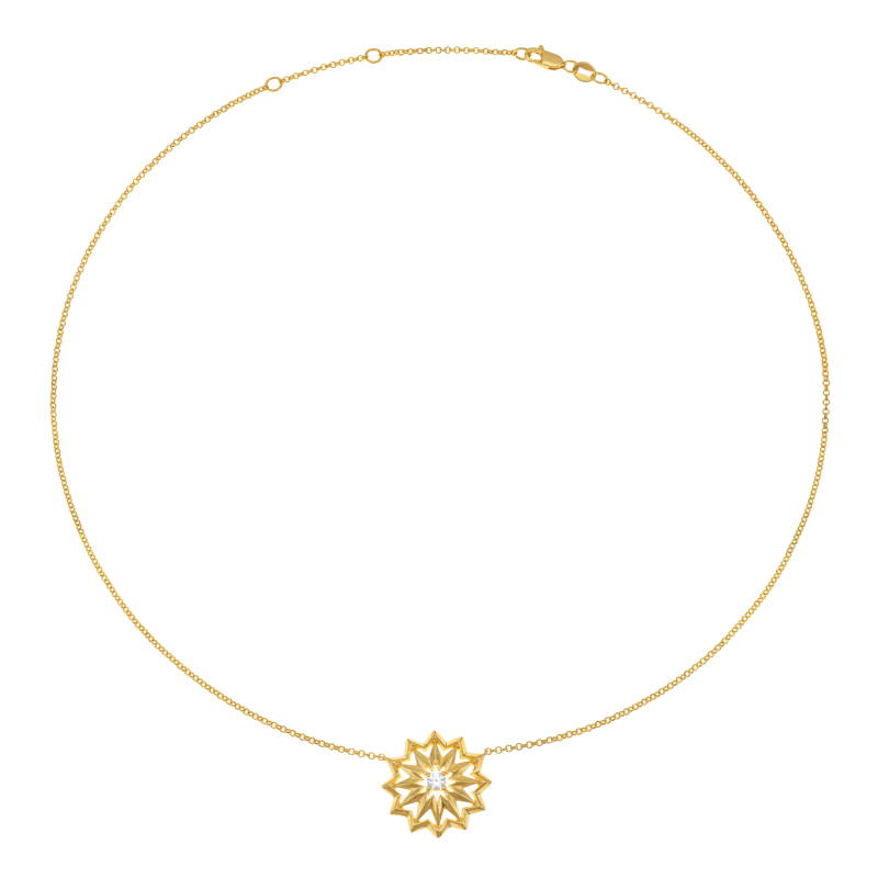 Collier en plaqué or, doré à l'or fin et oxyde de zirconium 