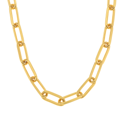 Collier en plaqué or, doré à l'or fin, maille rectangle