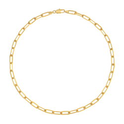 Collier en plaqué or, doré à l'or fin, maille rectangle