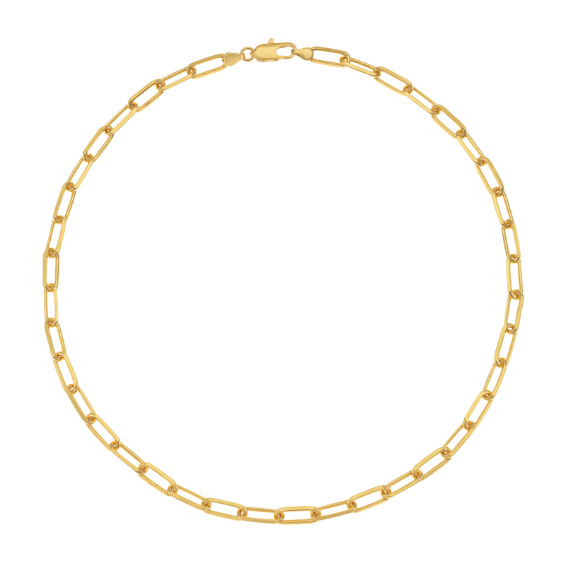 Collier en plaqué or, doré à l'or fin, maille rectangle