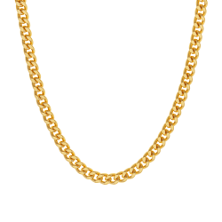 Collier en plaqué or, doré à l'or fin, maille gourmette