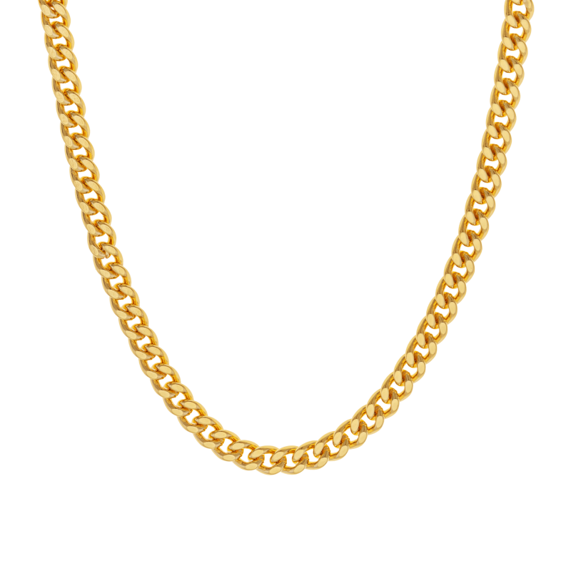 Collier en plaqué or, doré à l'or fin, maille gourmette