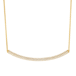 Collier en plaqué or, doré à l'or fin et oxydes de zirconium 