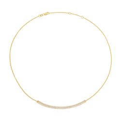 Collier en plaqué or, doré à l'or fin et oxydes de zirconium 