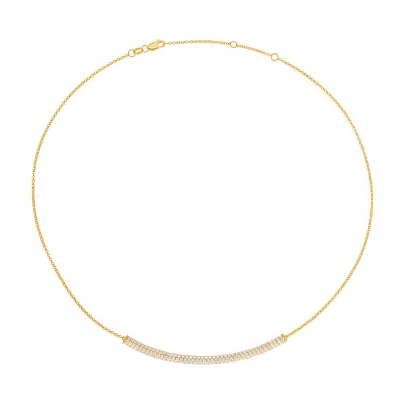 Collier en plaqué or, doré à l'or fin et oxydes de zirconium 