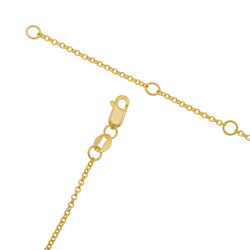 Collier en plaqué or, doré à l'or fin et oxydes de zirconium 