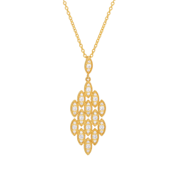 Collier en plaqué or, doré à l'or fin et oxydes de zirconium