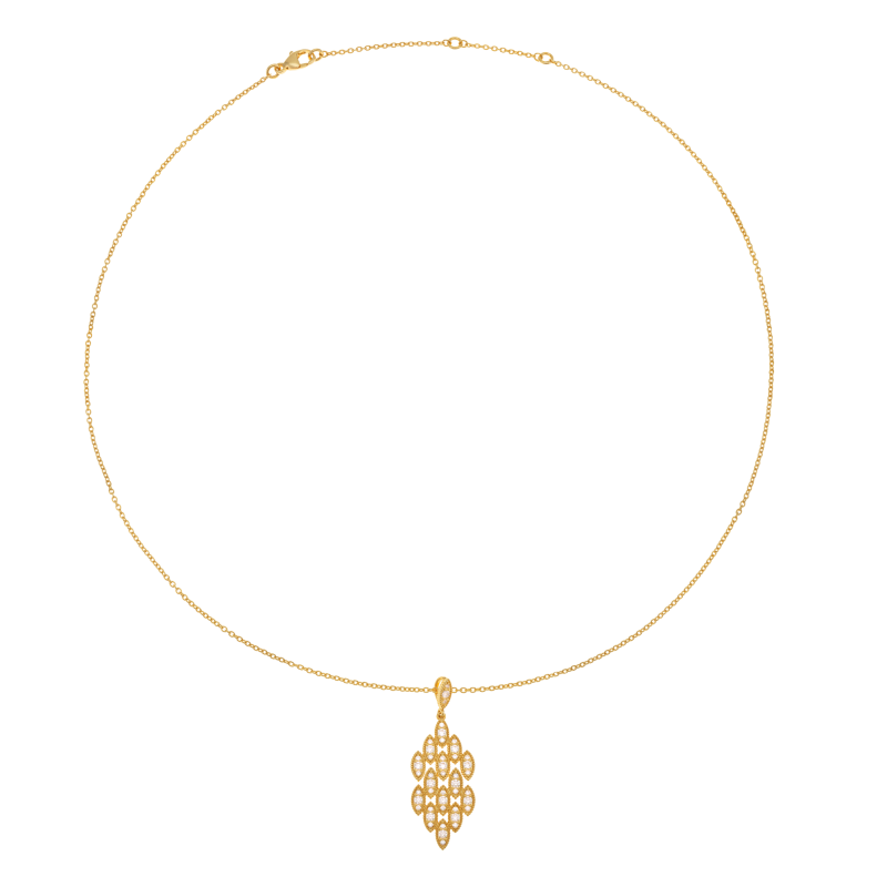 Collier en plaqué or, doré à l'or fin et oxydes de zirconium