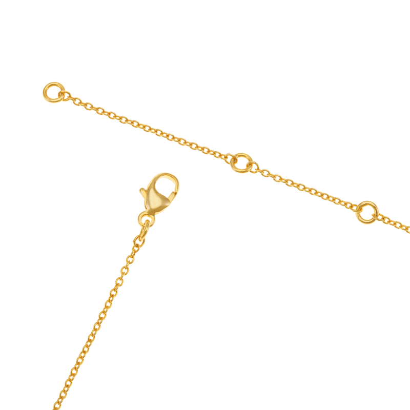 Collier en plaqué or, doré à l'or fin et oxydes de zirconium