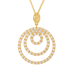 Collier en plaqué or, doré à l'or fin et oxydes de zirconium