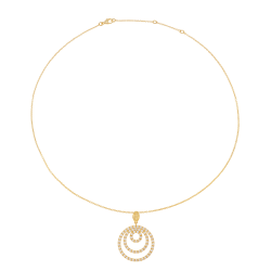 Collier en plaqué or, doré à l'or fin et oxydes de zirconium