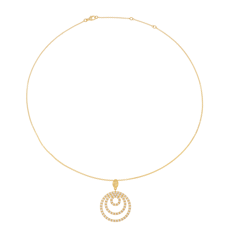 Collier en plaqué or, doré à l'or fin et oxydes de zirconium
