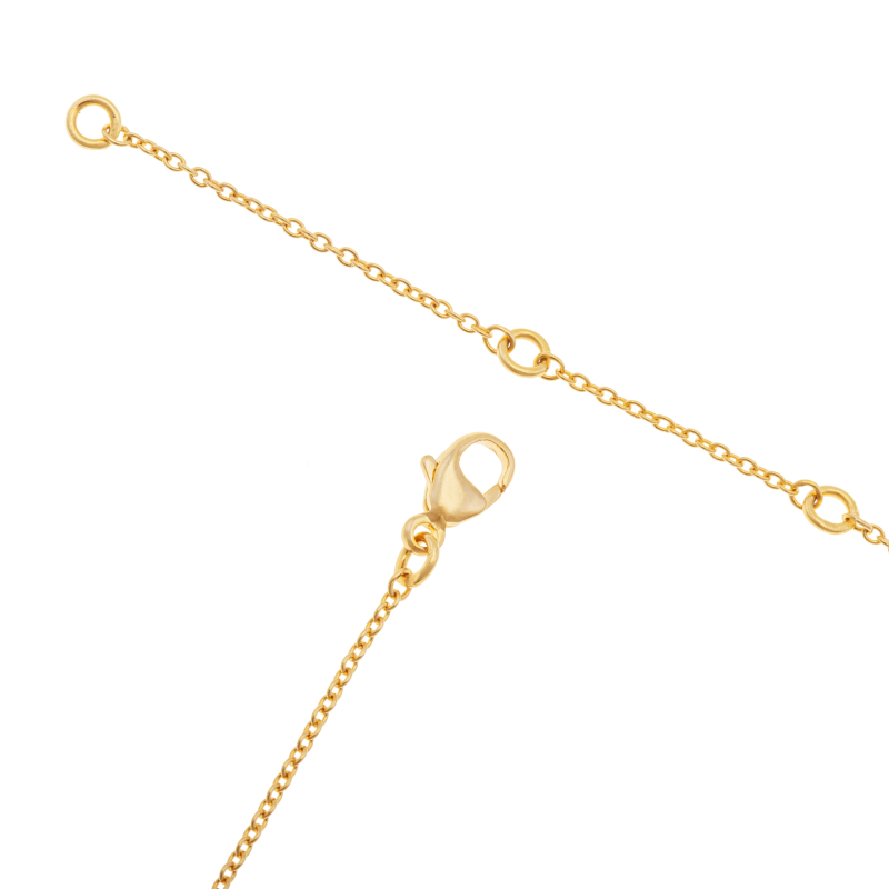 Collier en plaqué or, doré à l'or fin et oxydes de zirconium