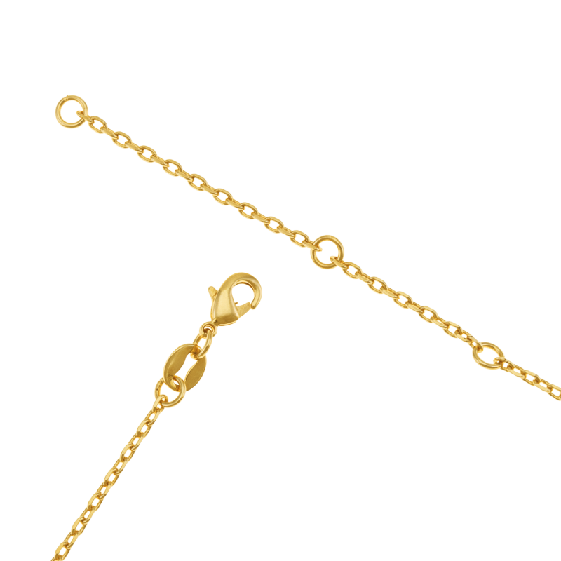 Collier en plaqué or, doré à l'or fin et oxydes de zirconium, noeud