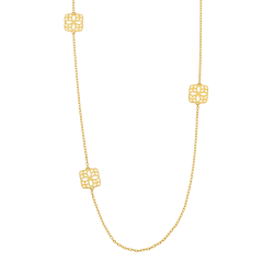 Collier sautoir en plaqué or, doré à l'or fin