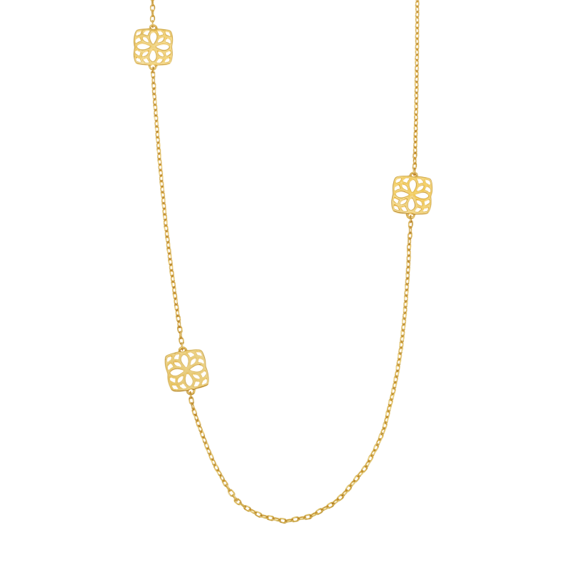 Collier sautoir en plaqué or, doré à l'or fin