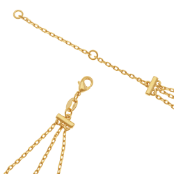 Collier en plaqué or, doré à l'or fin et oxydes de zirconium, carré 