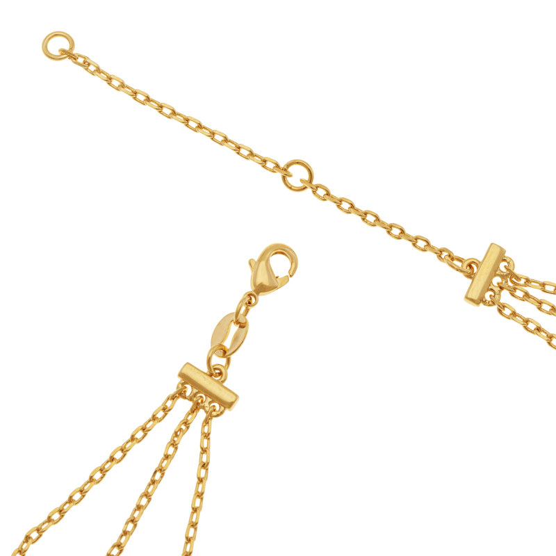 Collier en plaqué or, doré à l'or fin et oxydes de zirconium, carré 