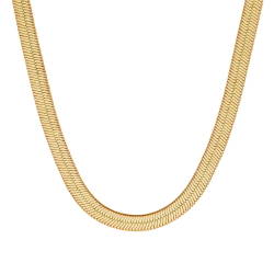 Collier en plaqué or, doré à l'or fin, maille miroir